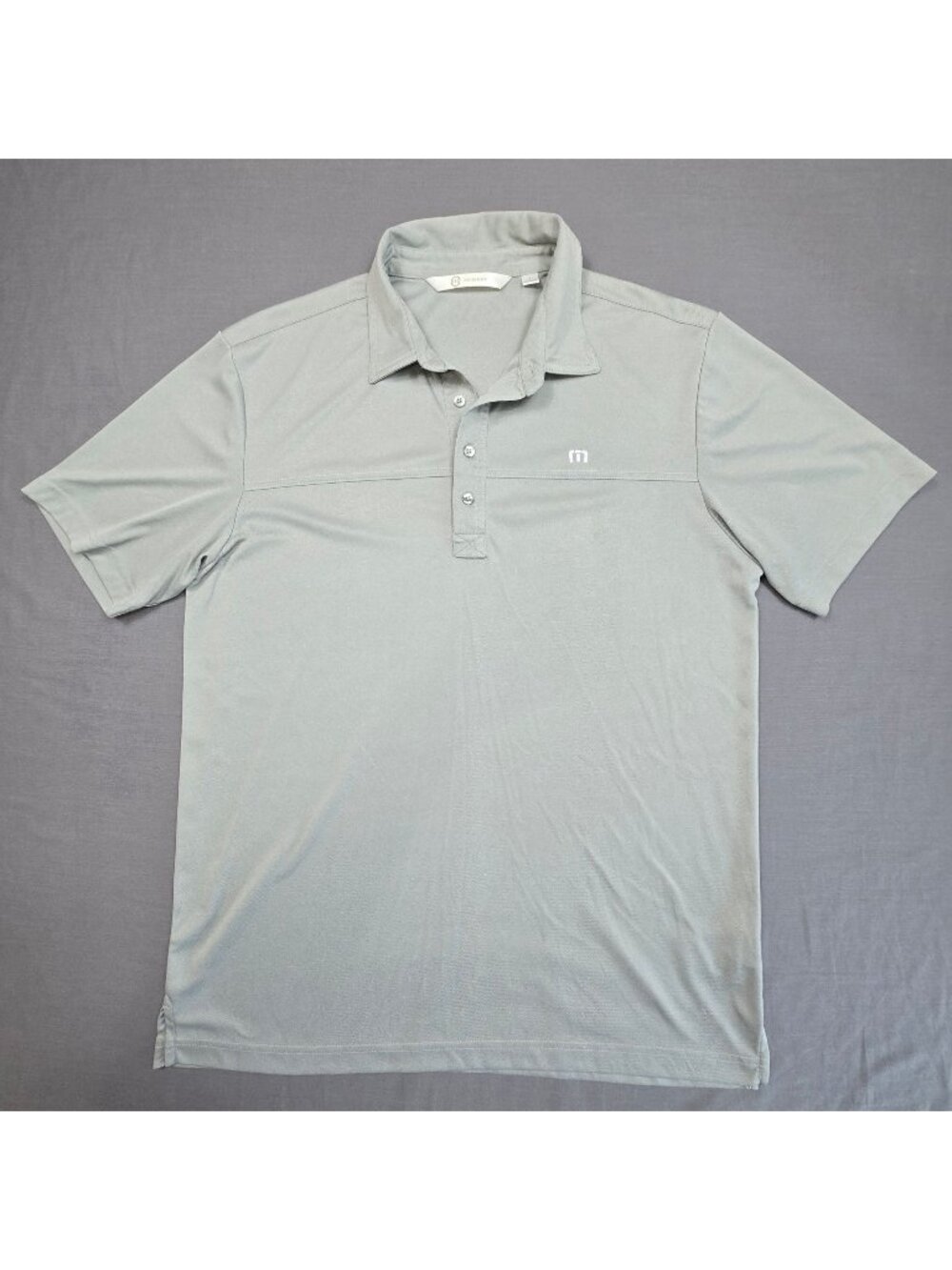 Travis Mathew L Mens Polo Shirt Gray Casual Short Sleeve Collared Golf